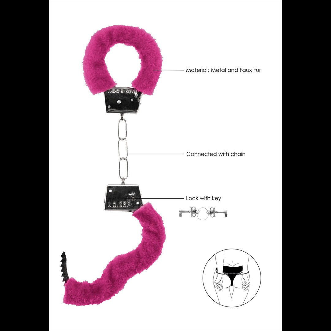 ALGEMAS COM PELUCHE BEGINNER'S FURRY HANDCUFFS ROSA - Lust Sexshop