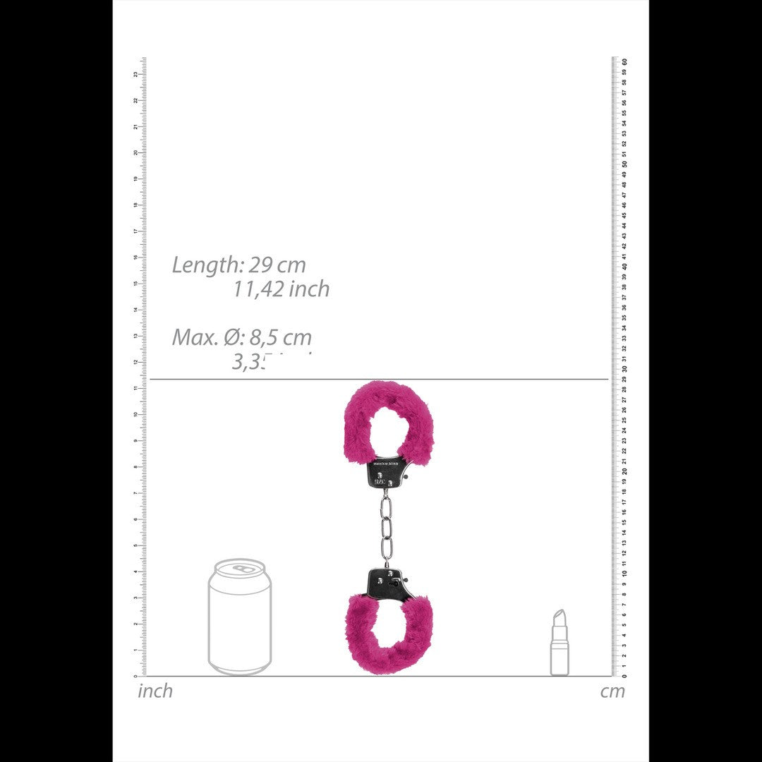 ALGEMAS COM PELUCHE PLEASURE FURRY HANDCUFFS ROSA - Lust Sexshop