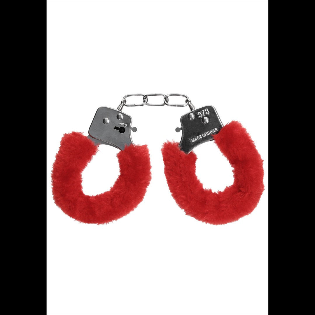 ALGEMAS COM PELUCHE PLEASURE FURRY HANDCUFFS VERMELHAS - Lust Sexshop