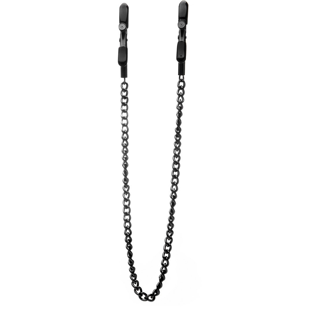 PINÇAS PARA MAMILOS OUCH! ADJUSTABLE NIPPLE CLAMPS PRETAS - Lust Sexshop