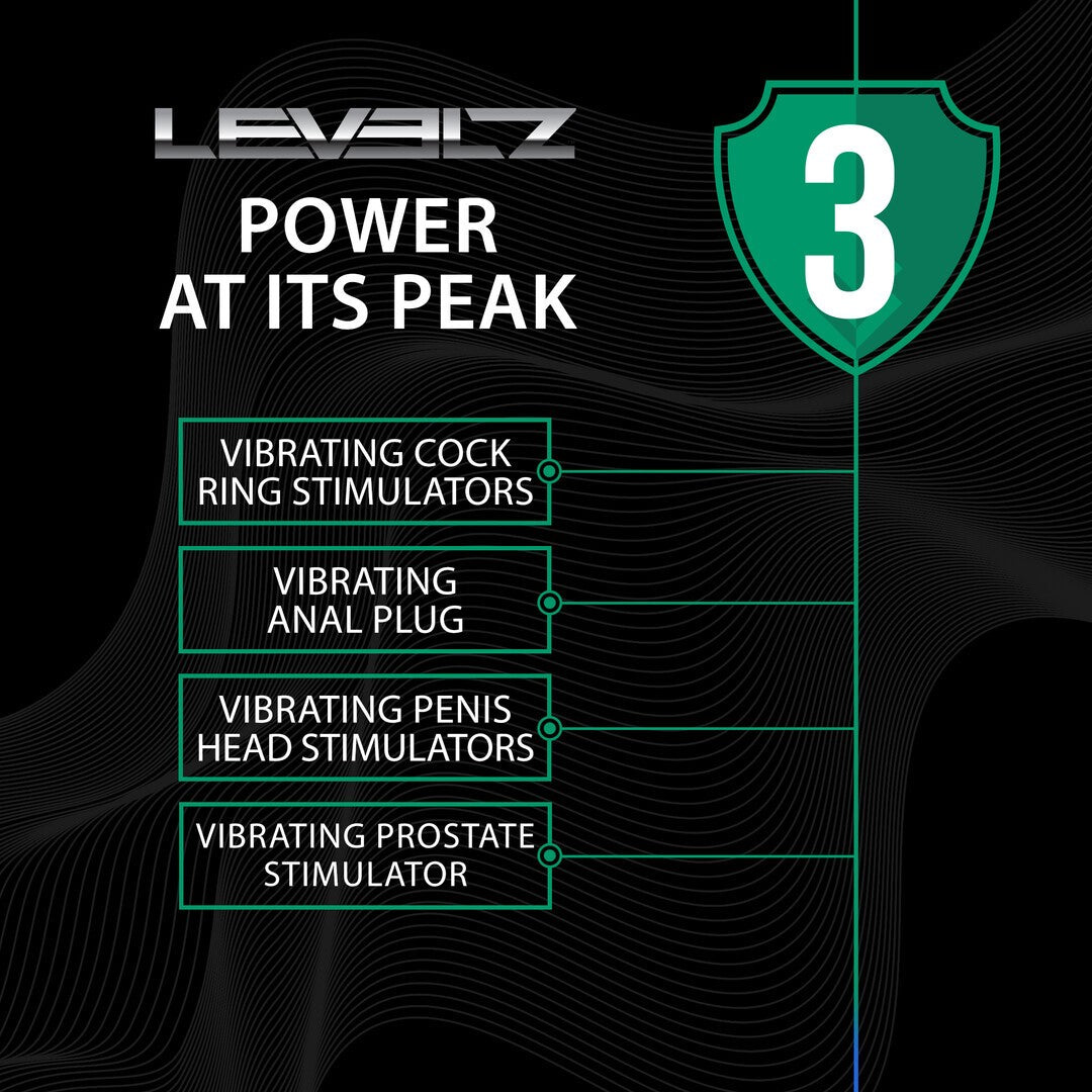 ANEL VIBRATÓRIO E AJUSTÁVEL PARA O PÉNIS EM SILICONE PRETO LEVELZ - Lust Sexshop