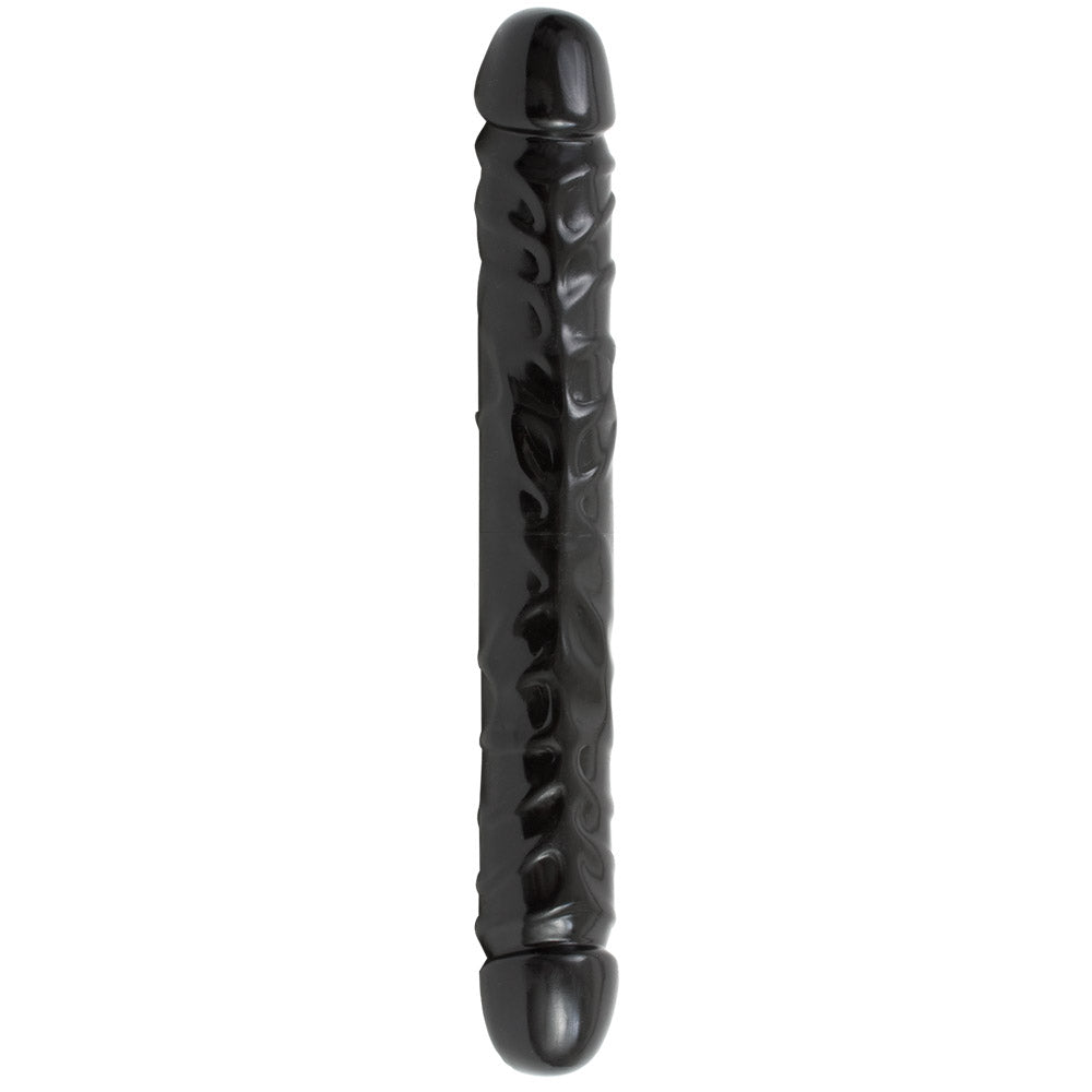 DILDO DUPLO JR. VEINED DOUBLE HEADER 12'' PRETO - Lust Sexshop