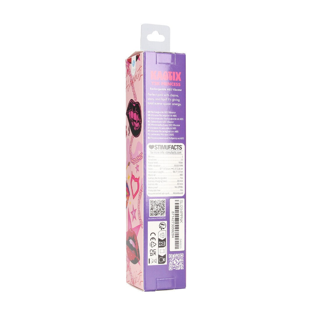 VIBRADOR RECARREGÁVEL KAOTIX Y2K PRINCESS POWDER PINK S-LINE