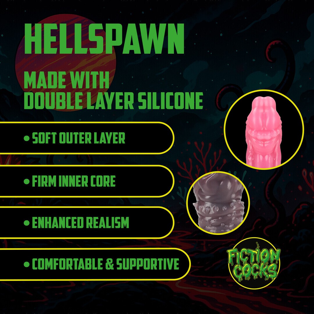 DILDO MONSTER EM SILICONE HELLSPAWN VERMELHO/PRETO OUCH!