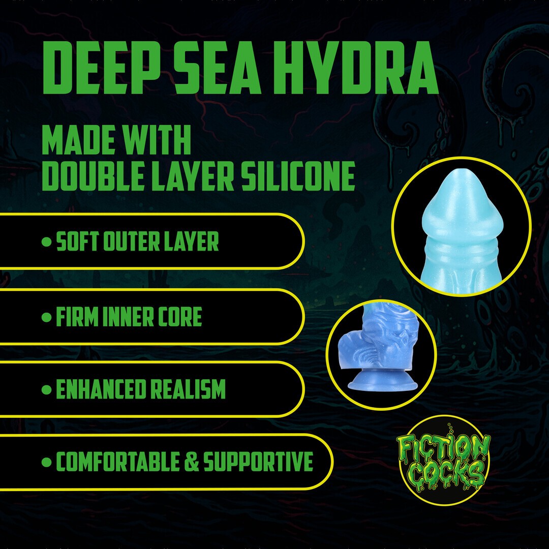 DILDO MONSTER EM SILICONE DEEP SEA HYDRA AZUL OUCH!