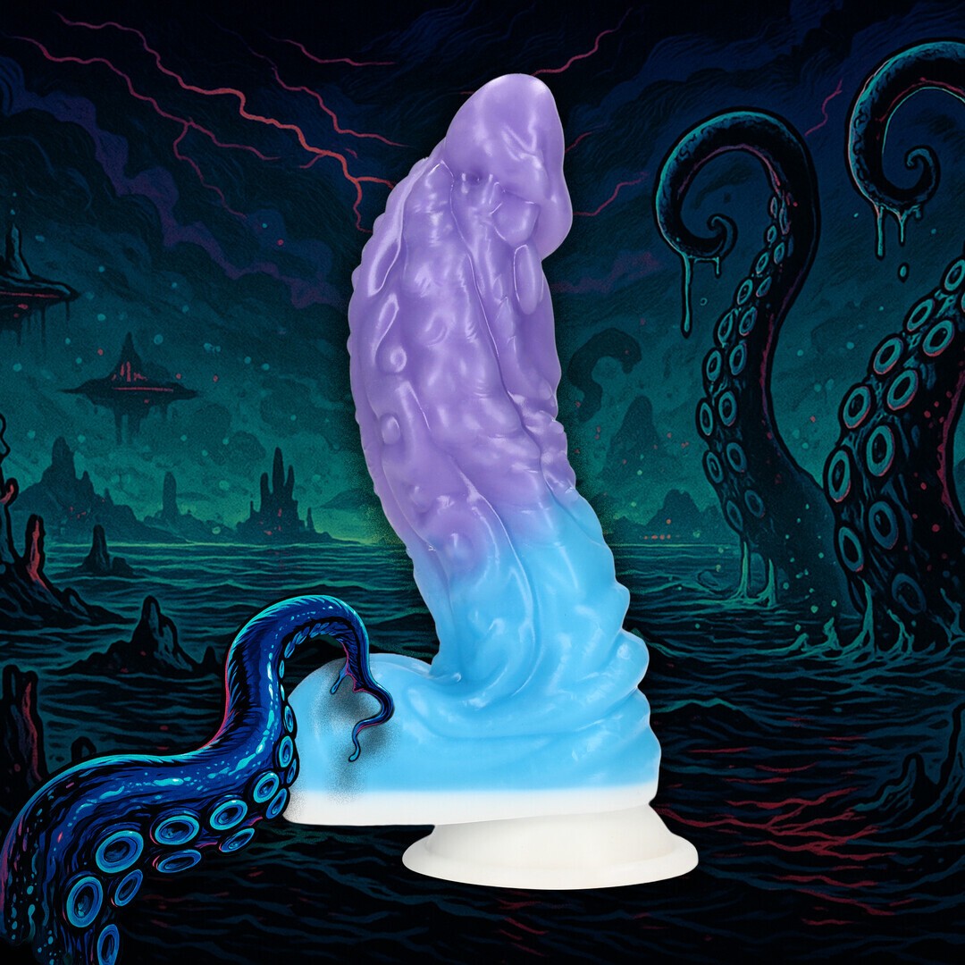 OUCH! GALACTIC HYDRA SILICONE DILDO PURPLE/BLUE