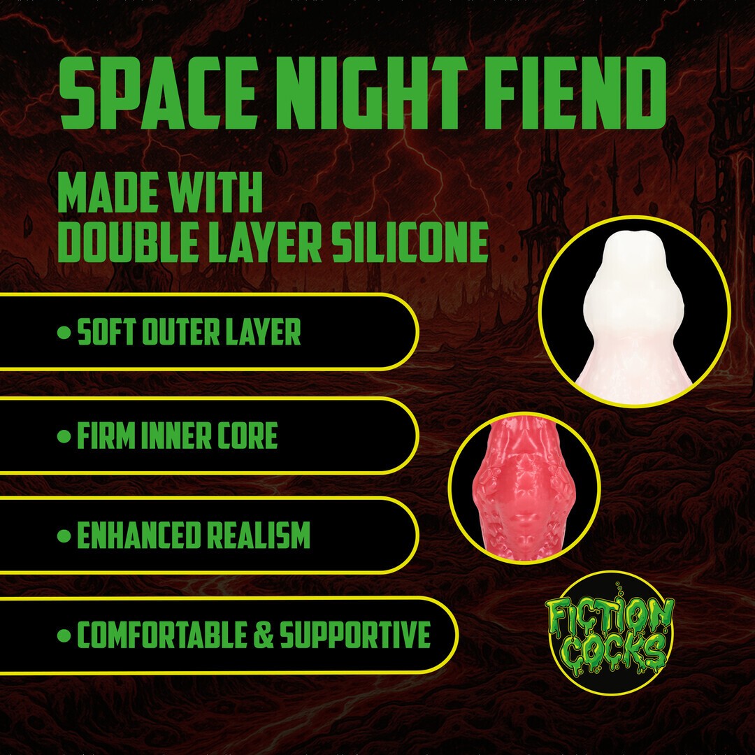 DILDO MONSTER EM SILICONE SPACE NIGHT FIEND VERMELHO/BRANCO OUCH!