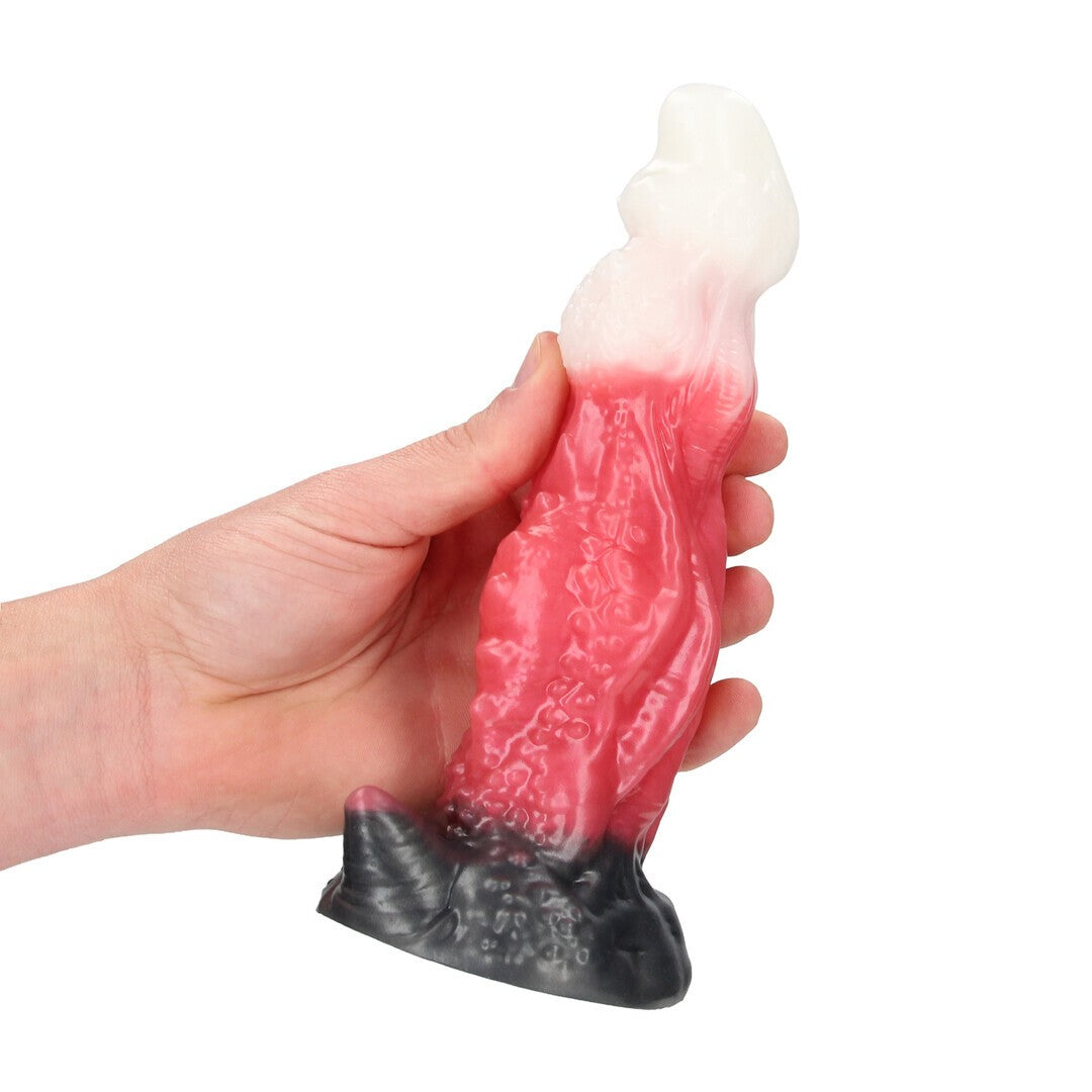 DILDO MONSTER DE SILICONA SPACE NIGHT FIEND ROJO/BLANCO OUCH!