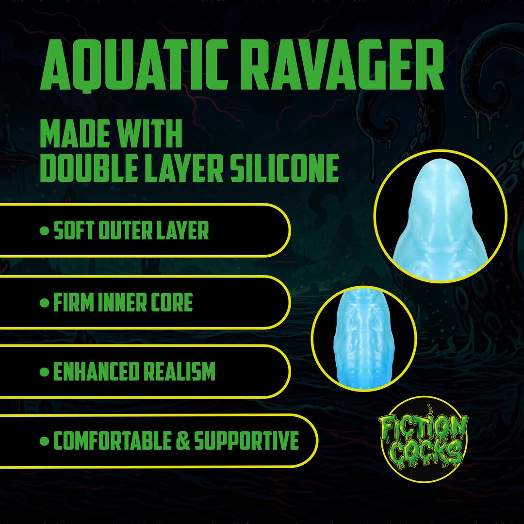 DILDO MONSTER EM SILICONE AQUATIC RAVAGER AZUL OUCH!