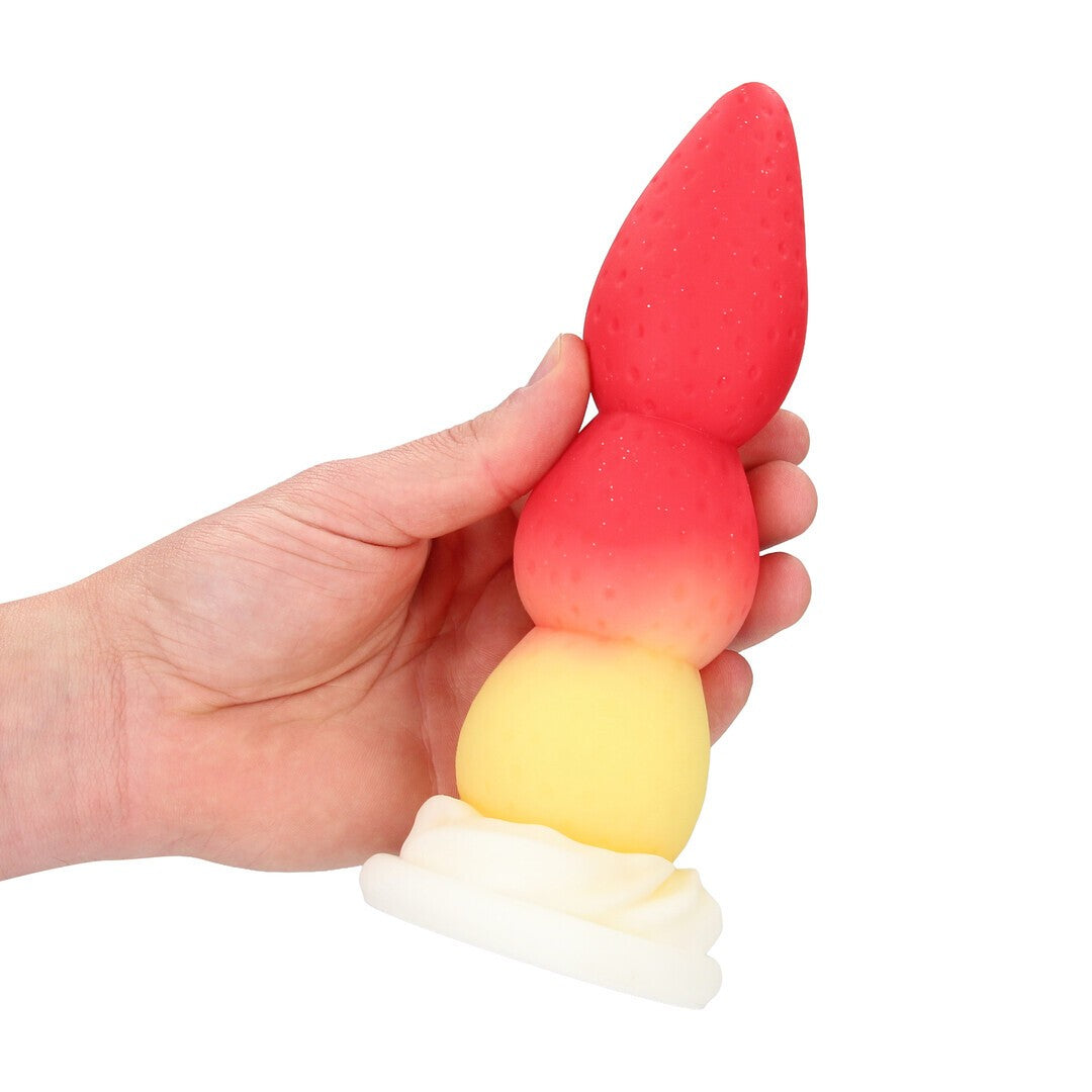 OUCH! WHIPPED BERRY SILICONE BUTT PLUG RED/YELLOW