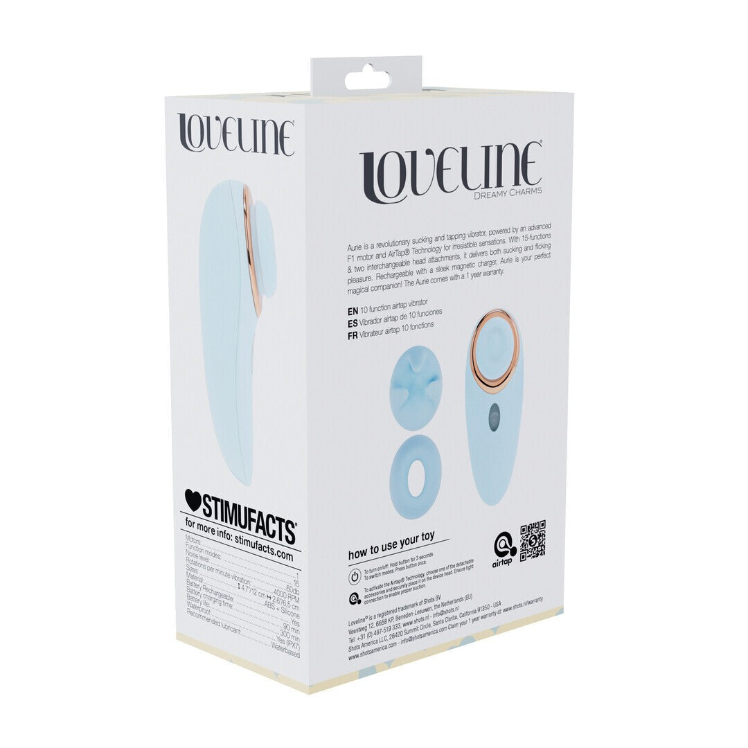 ESTIMULADOR AIRTAP COM ACESSÓRIOS AURIE AZUL LOVELINE