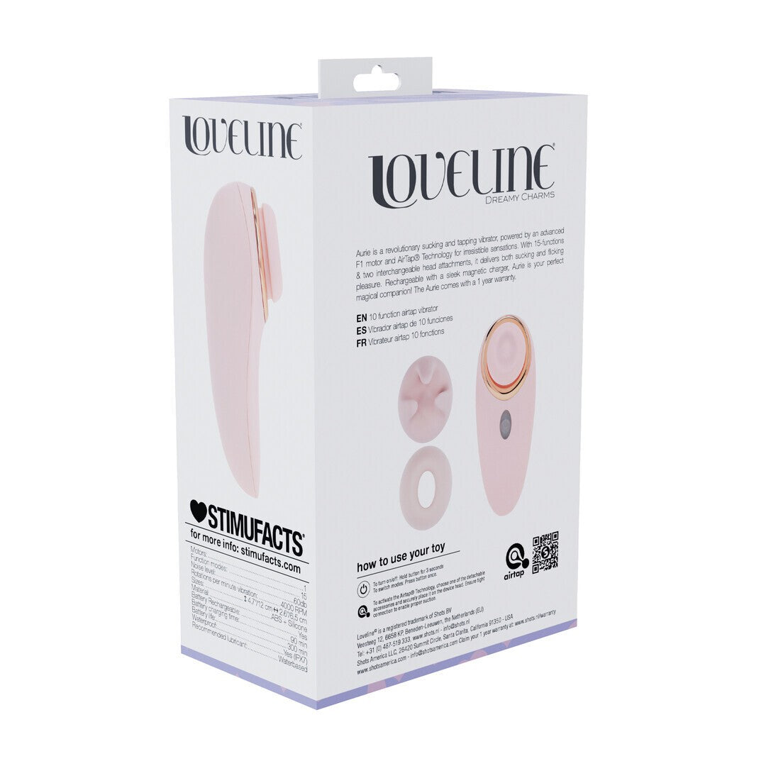 ESTIMULADOR AIRTAP COM ACESSÓRIOS AURIE ROSA LOVELINE