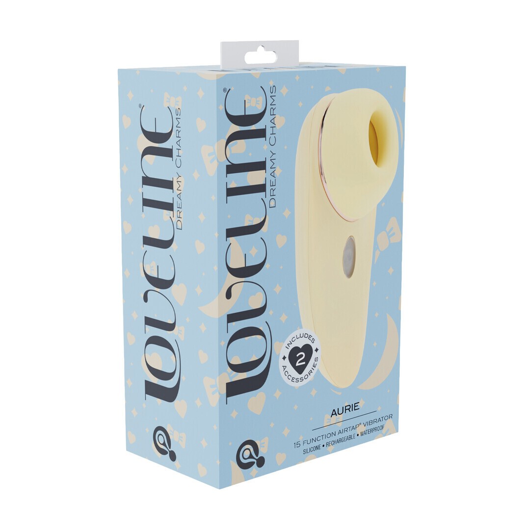 ESTIMULADOR AIRTAP COM ACESSÓRIOS AURIE AMARELO LOVELINE