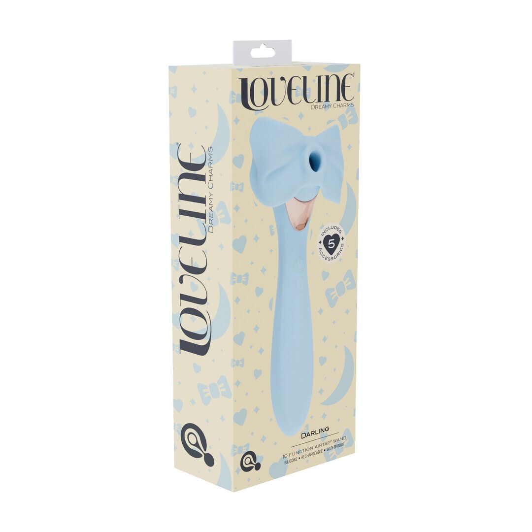 VIBRADOR COM ACESSÓRIOS AIRTAP WAND AZUL LOVELINE
