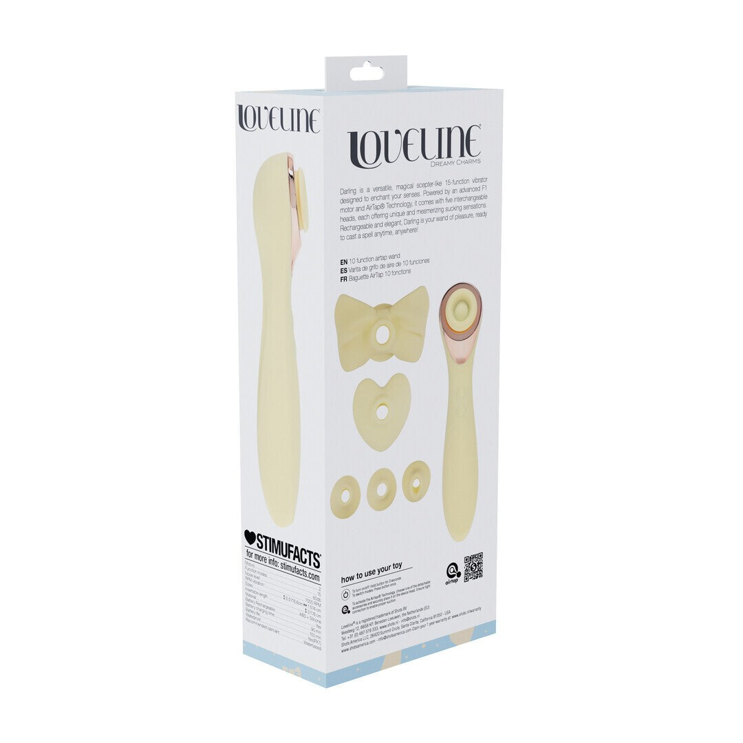 VIBRADOR COM ACESSÓRIOS AIRTAP WAND AMARELO LOVELINE