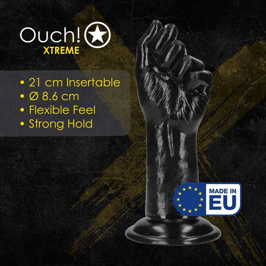 DILDO CON FORMA DE PUÑO «FIST OF PLEASURE» 21 CM NEGRO OUCH!