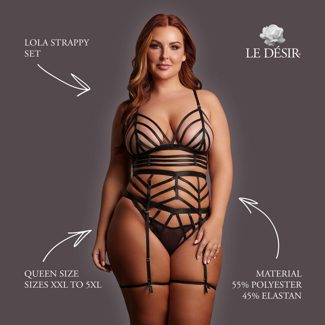 CONJUNTO DE 2 PEÇAS LOLA STRAPPY SET TAMANHO QUEEN LE DÉSIR