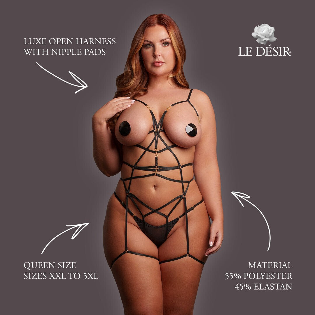 ARNÊS CORPORAL E TAPA MAMILOS LUXE TAMANHO QUEEN LE DÉSIR
