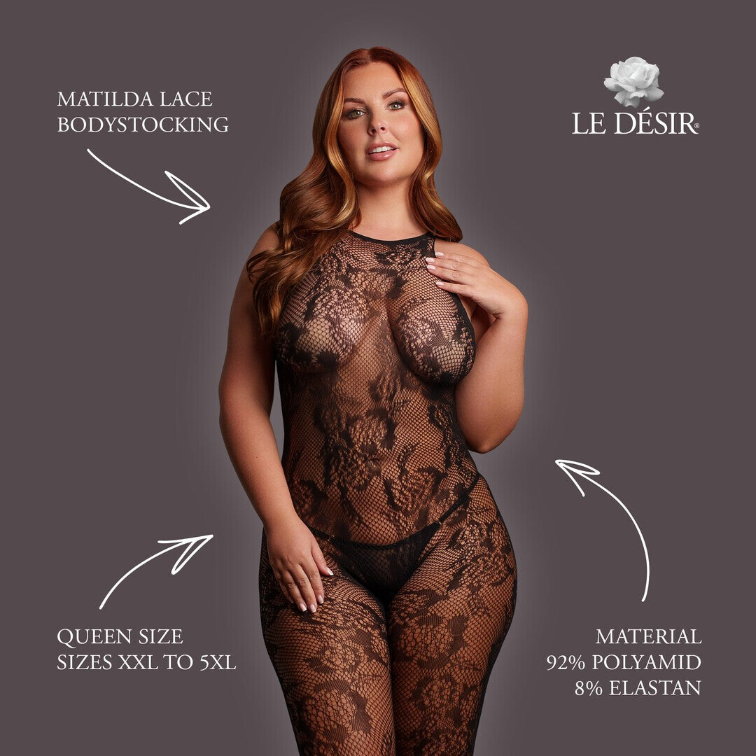 CATSUIT EM RENDA MATILDA TAMANHO QUEEN LE DÉSIR