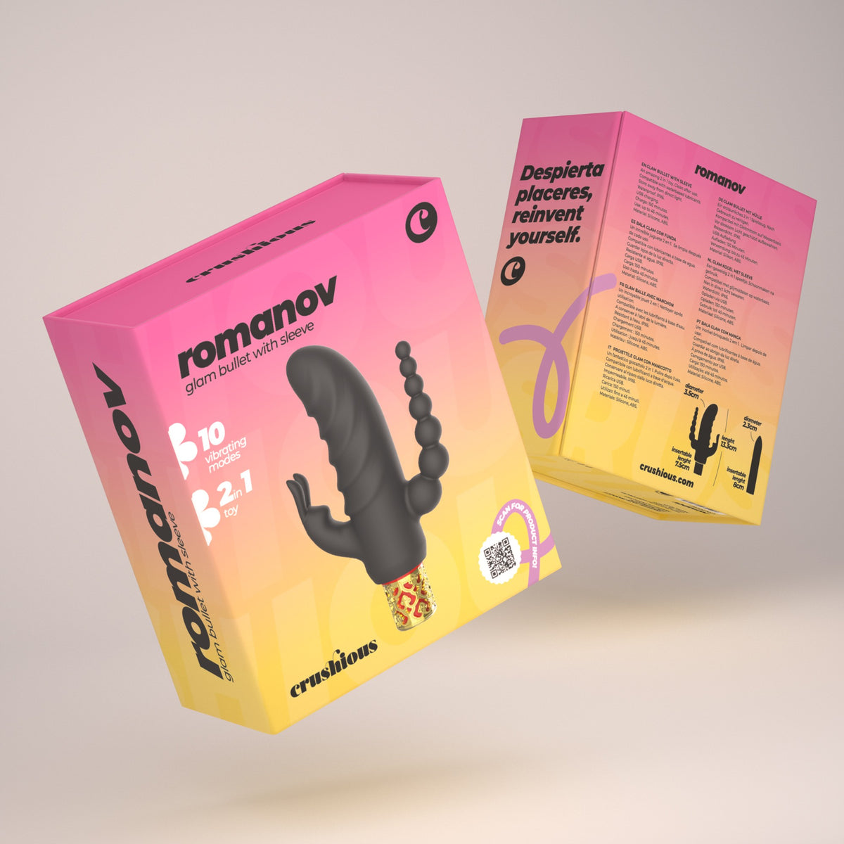 CRUSHIOUS ROMANOV CLASSIC VIBRATOR WITH REMOVABLE SILICONE SLEEVE