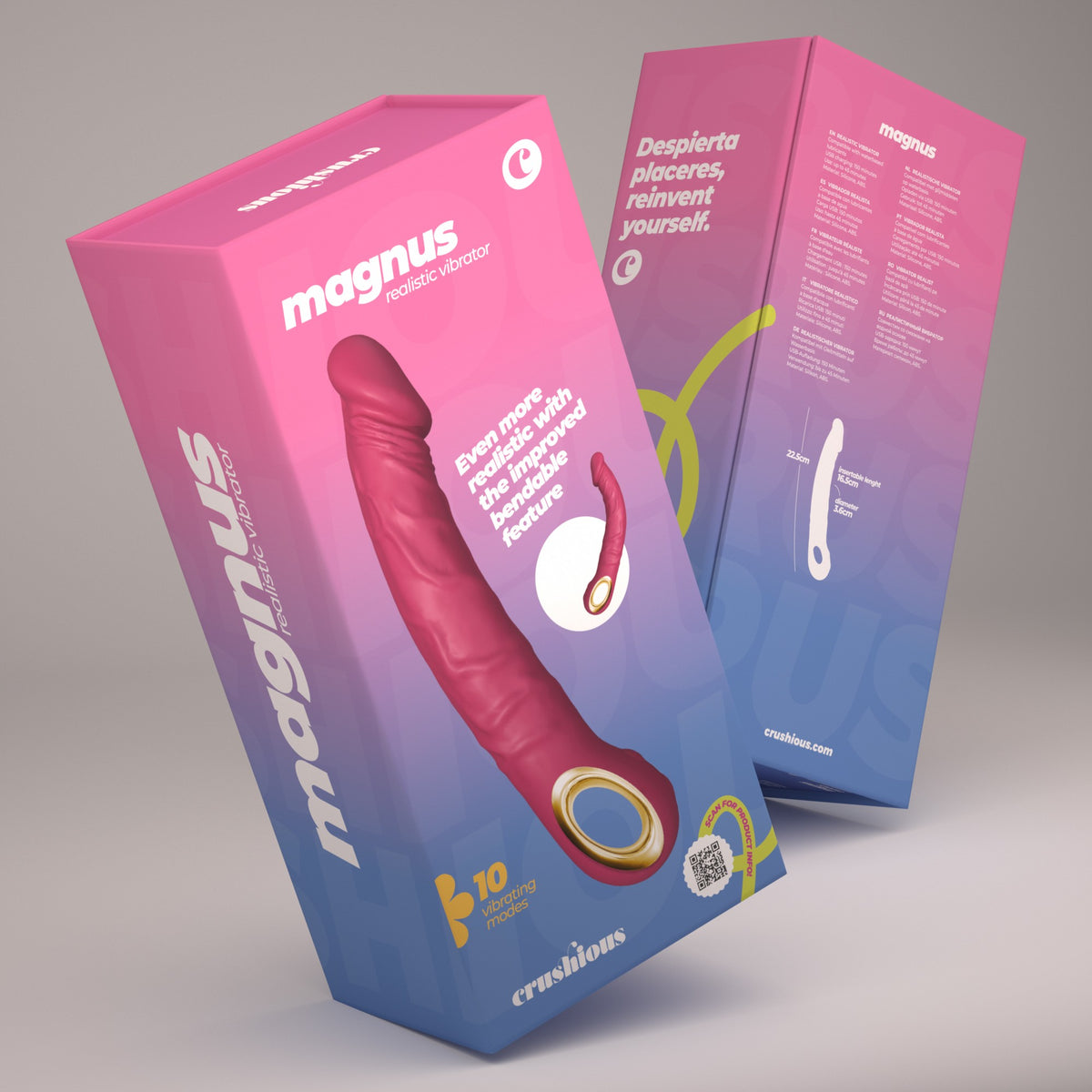 VIBRADOR FLEXIBLE MAGNUS BEND ROSA CRUSHIOUS