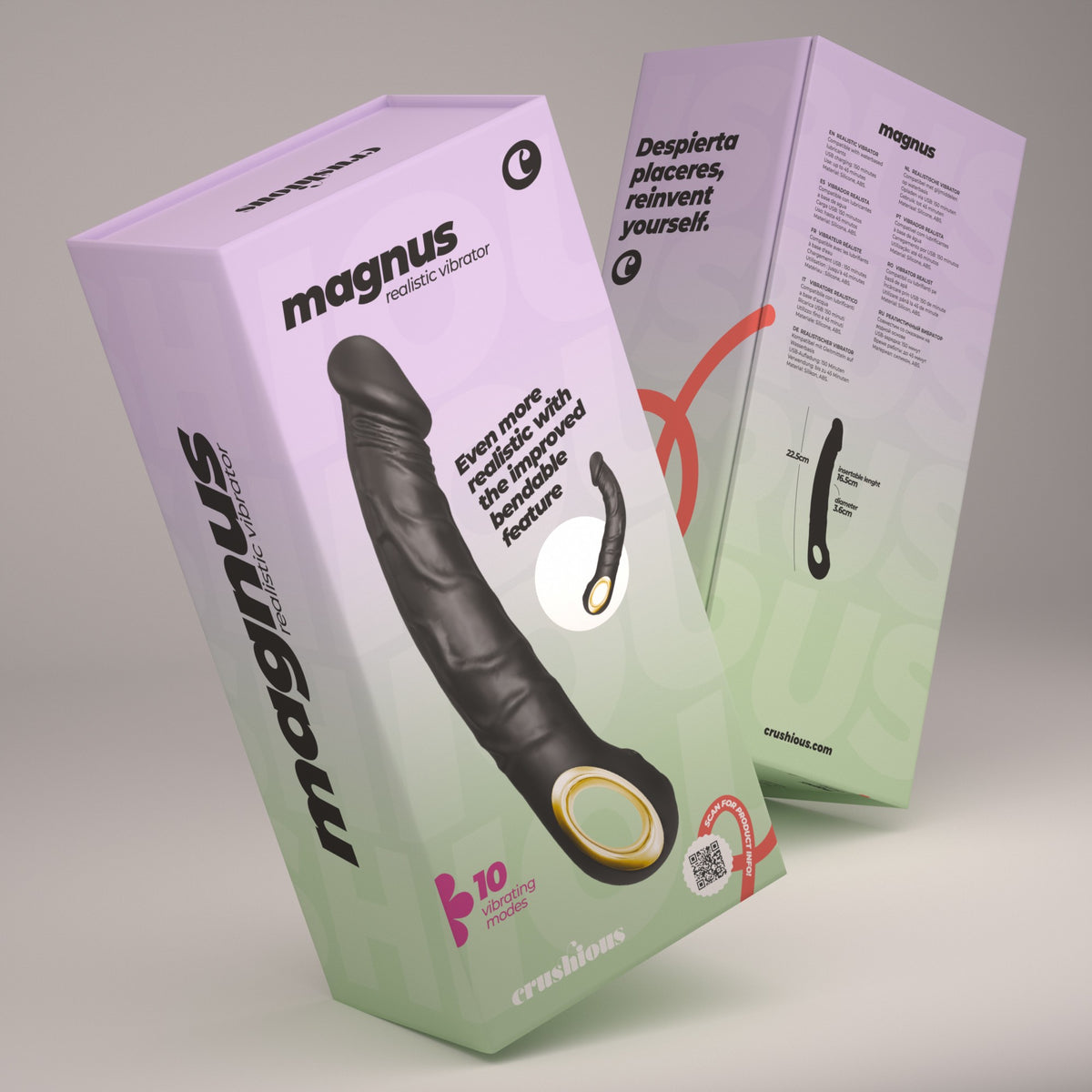 CRUSHIOUS MAGNUS BEND FLEXIBLE VIBRATOR BLACK