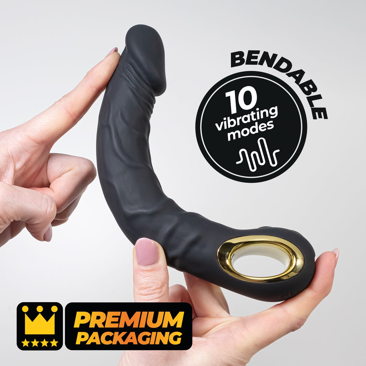 CRUSHIOUS MAGNUS BEND FLEXIBLE VIBRATOR BLACK
