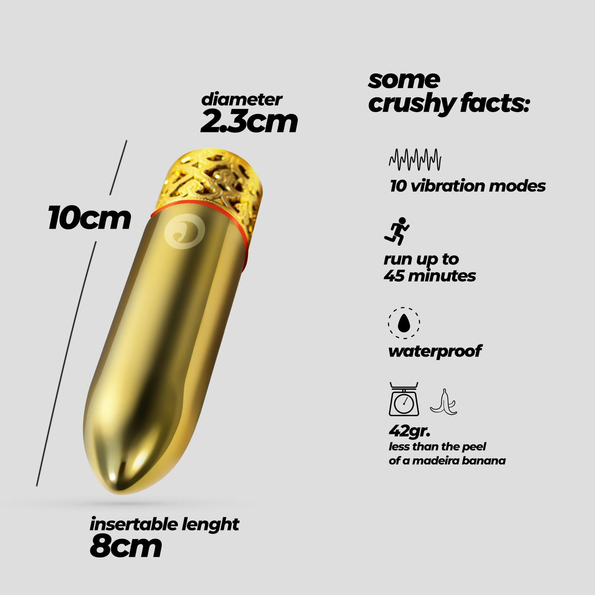 ROMANOV VIBRADOR CLÁSSICO COM MANGA DE SILICONE AMOVÍVEL CRUSHIOUS