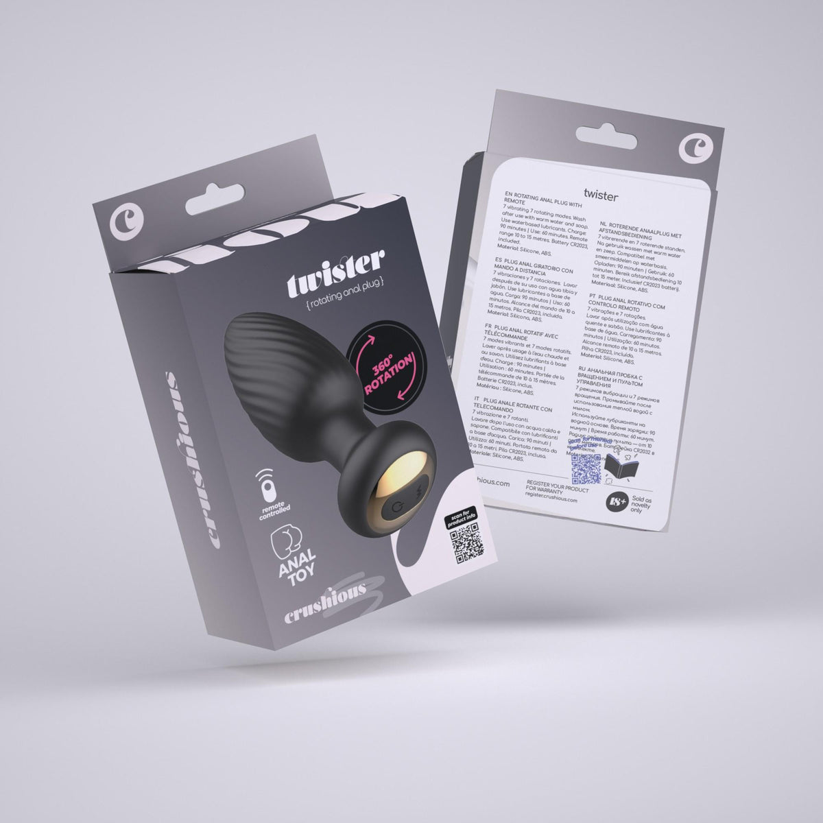 TWISTER PLUG ANAL ROTATIVO COM CONTROLO REMOTO CRUSHIOUS