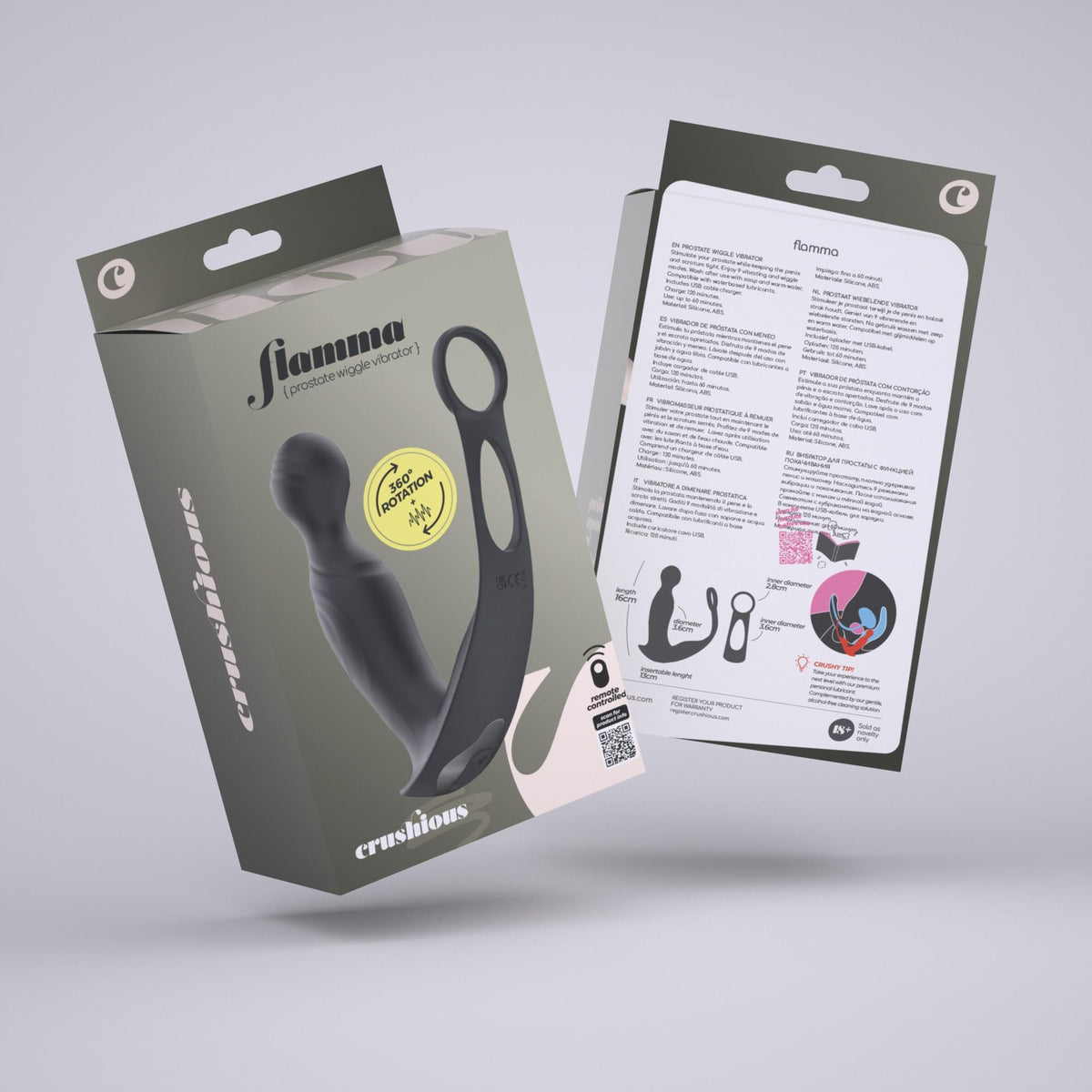 VIBRADOR DE PRÓSTATA COM COMANDO FLAMMA CRUSHIOUS