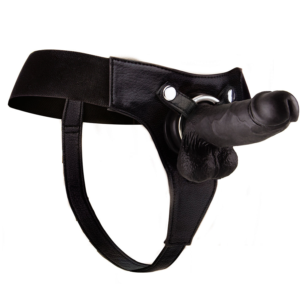 STRAP-ON REALISTA DE COURO OUCH! 8 POLEGADAS PRETO - Lust Sexshop
