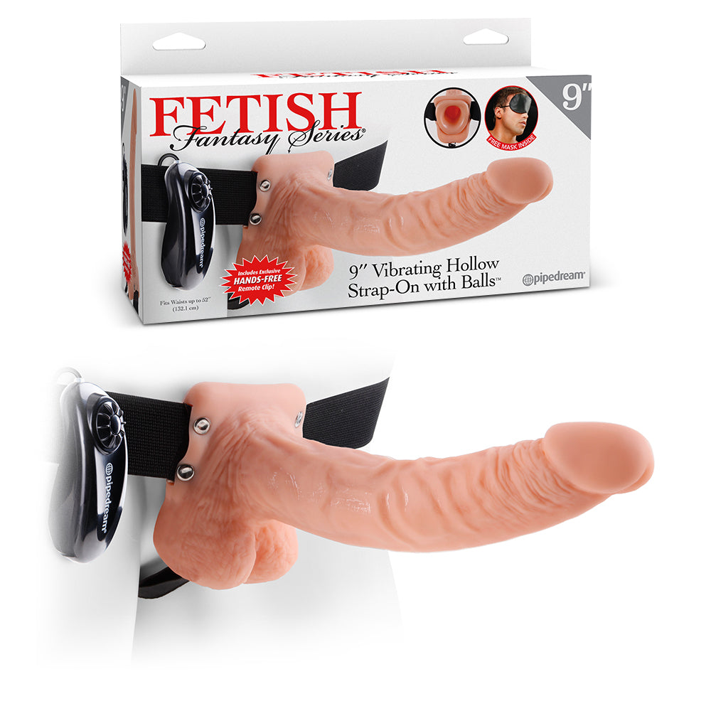 STRAP-ON OCO COM VIBRAÇÃO E TESTÍCULOS 9" FETISH FANTASY SERIES BRANCO - Lust Sexshop