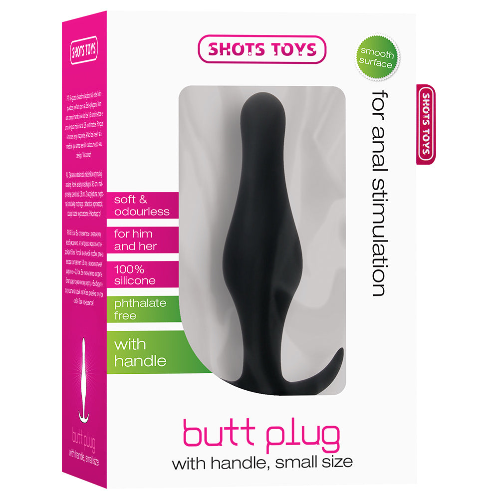 PLUG ANAL BUTT PLUG COM PEGA PRETO PEQUENO - Lust Sexshop