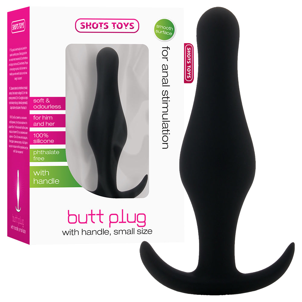 PLUG ANAL BUTT PLUG COM PEGA PRETO PEQUENO - Lust Sexshop