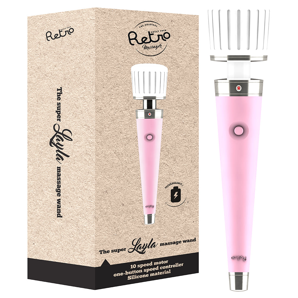 MASSAJADOR RECARREGÁVEL RETRO LAYLA ROSA - Lust Sexshop