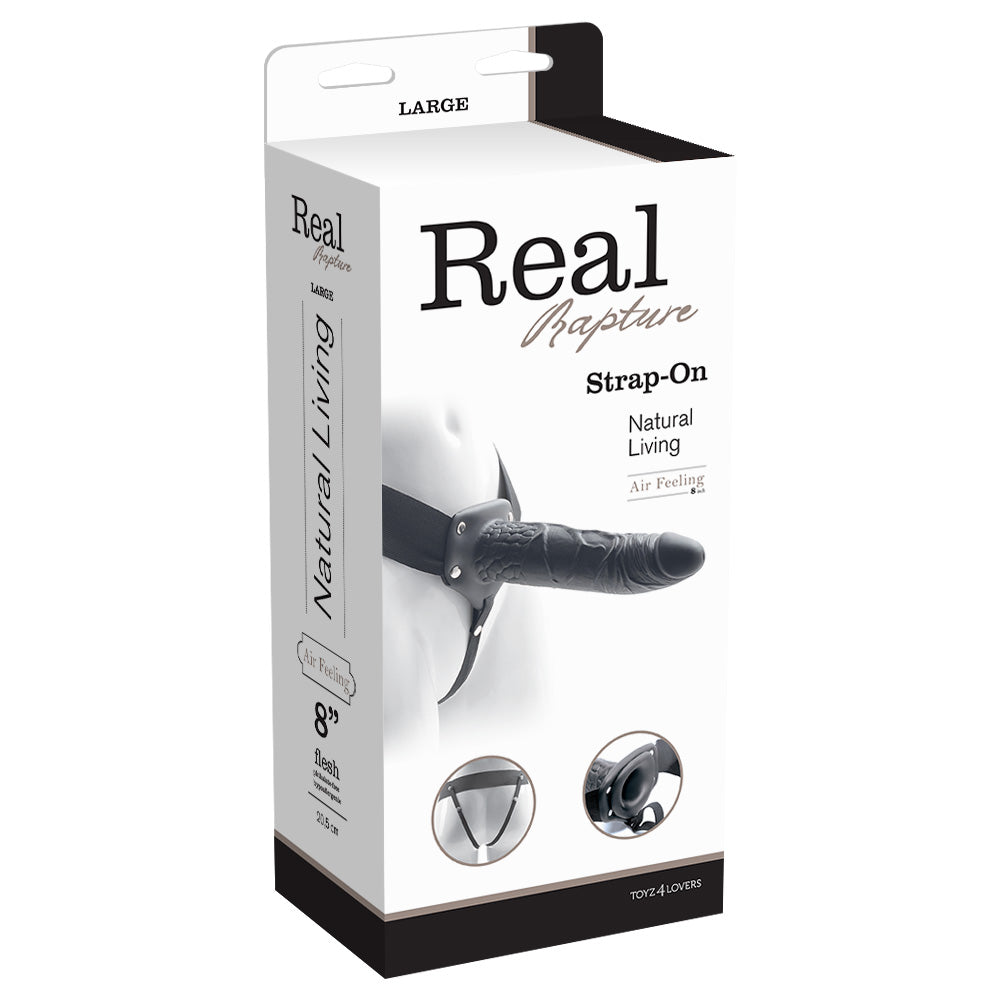 STRAP-ON OCO REAL RAPTURE AIR FEELING 8" PRETO - Lust Sexshop
