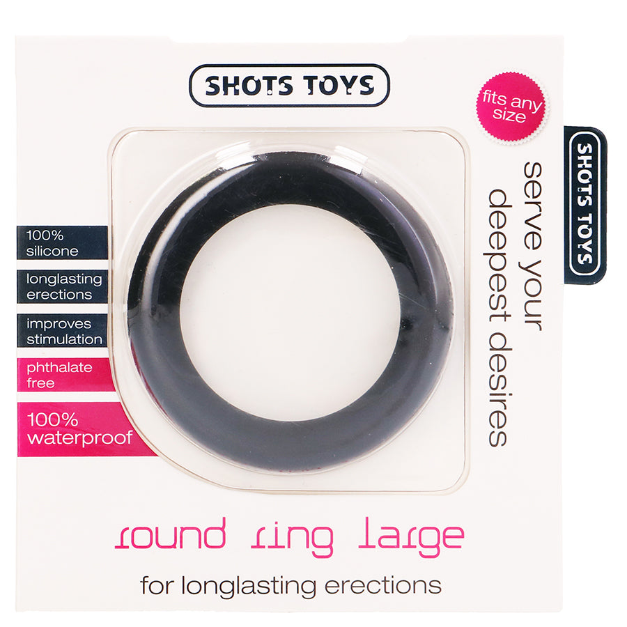 ANEL PARA O PÉNIS ROUND RING LARGE PRETO - Lust Sexshop