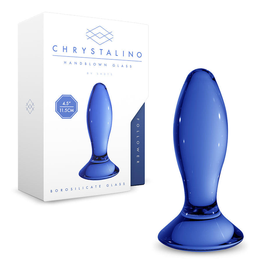 PLUG EM VIDRO FOLLOWER CHRYSTALINO AZUL - Lust Sexshop