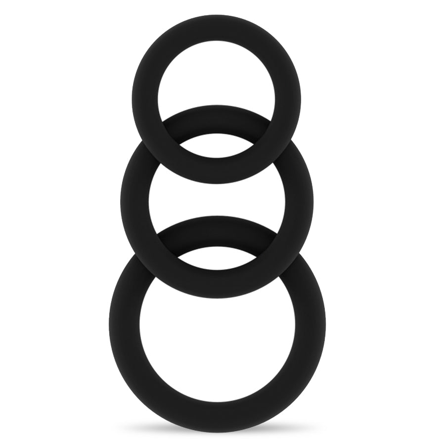 CONJUNTO DE ANÉIS PARA O PÉNIS SONO Nº25 COCKRING SET PRETO - Lust Sexshop