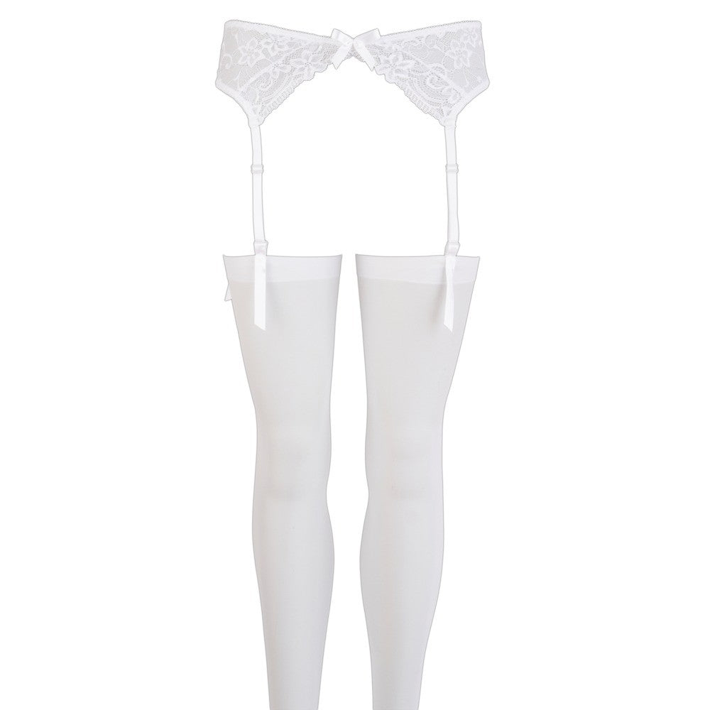 CINTO DE LIGAS EM RENDA BRANCO - Lust Sexshop
