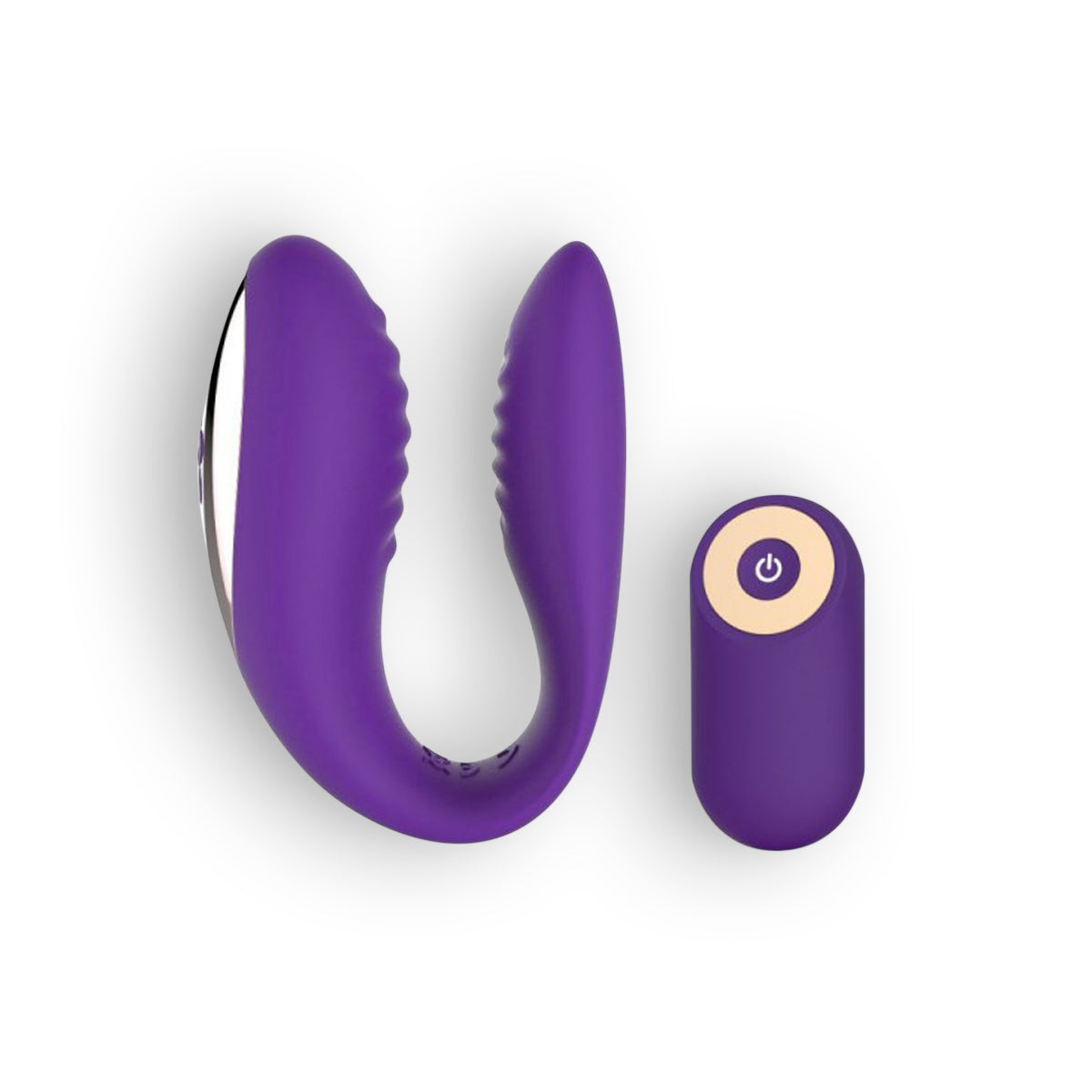 VIBRADOR RECARREGÁVEL COM COMANDO PARA CASAL ROXO TOYZ4LOVERS - Lust Sexshop