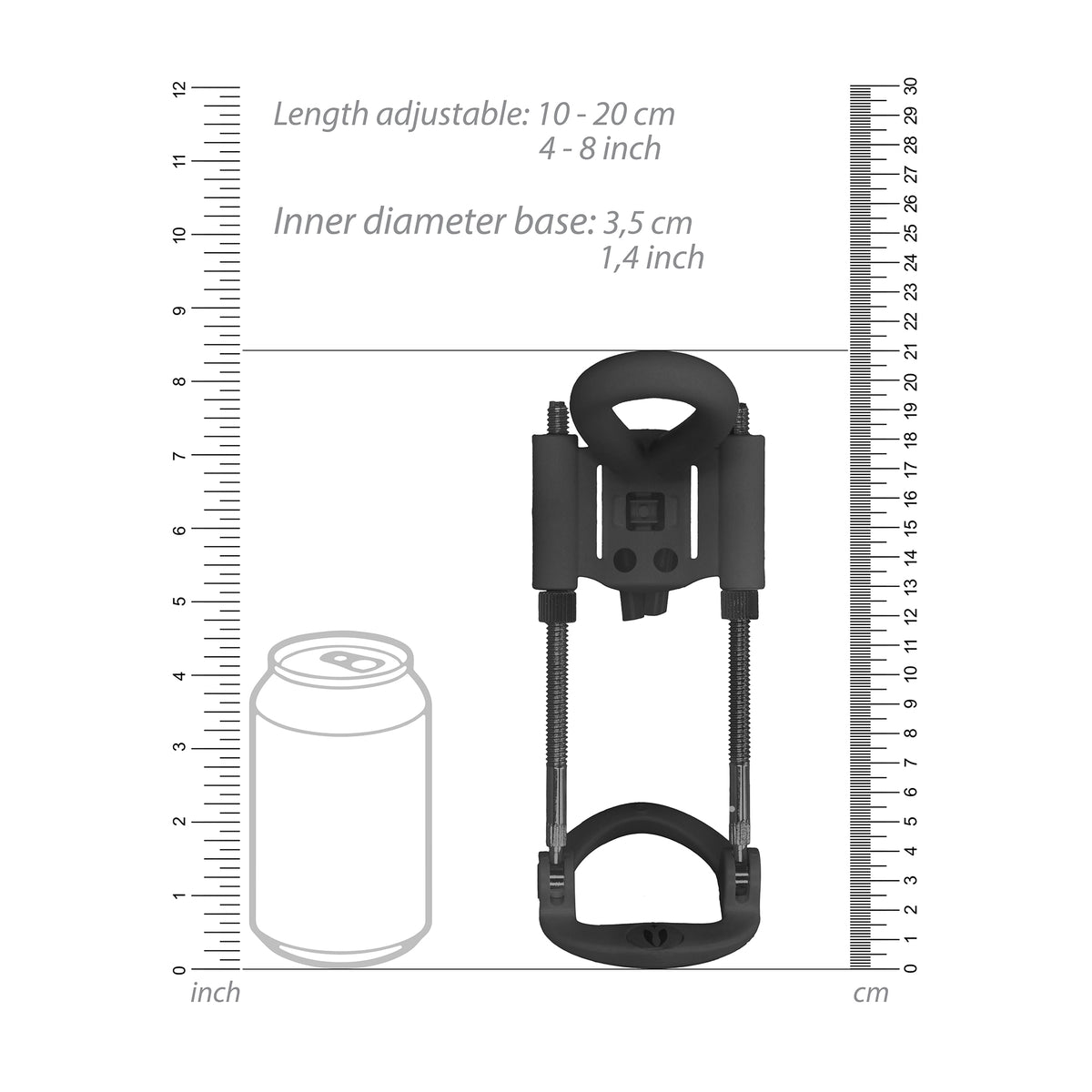 EXTENSOR DE PÉNIS POR TRAÇÃO PENIS EXTENDER PUMPED PRETO - Lust Sexshop