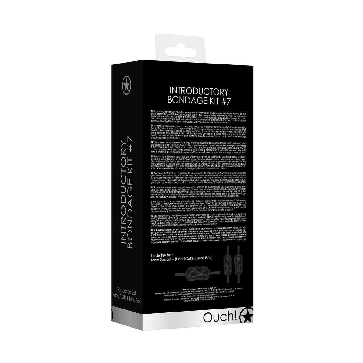 KIT BONDAGE INTRODUTÓRIO 7 PRETO OUCH! - Lust Sexshop
