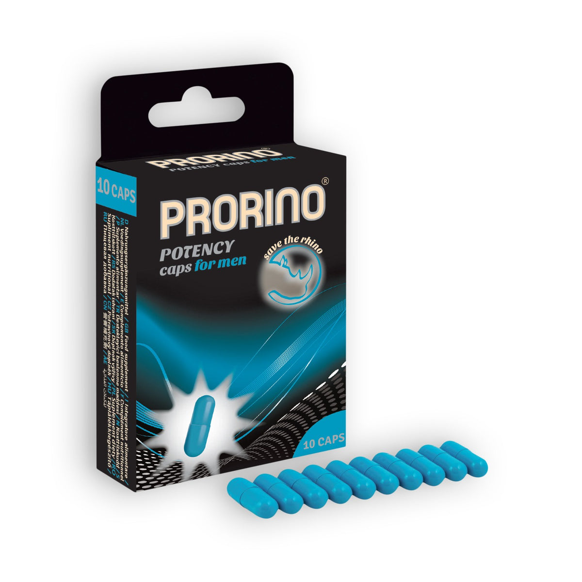 CÁPSULAS ESTIMULANTES PRORINO POTENCY CAPS PARA HOMEM 10 CÁPSULAS - Lust Sexshop