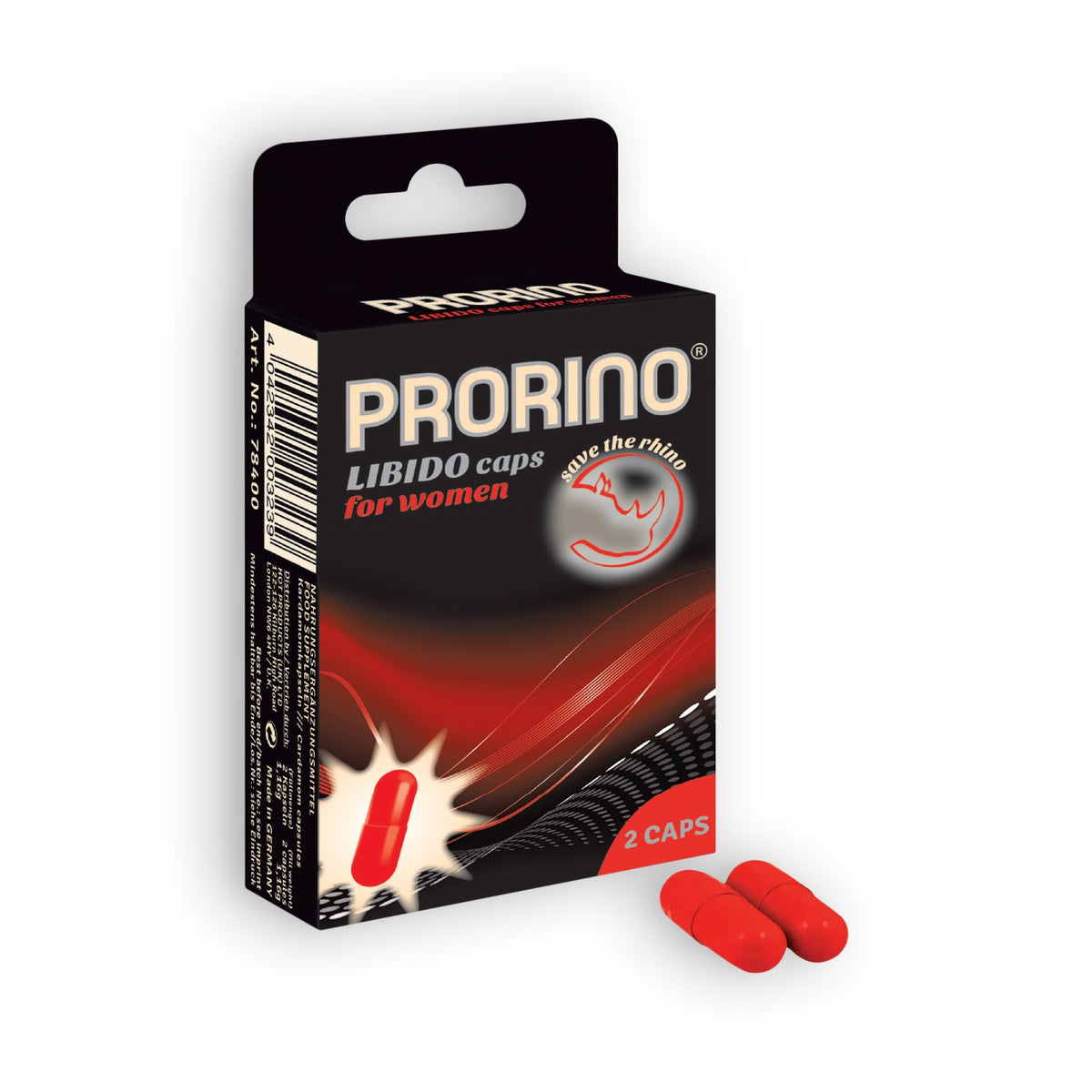 CÁPSULAS ESTIMULANTES PRORINO LIBIDO CAPS PARA MULHER 2 CÁPSULAS - Lust Sexshop