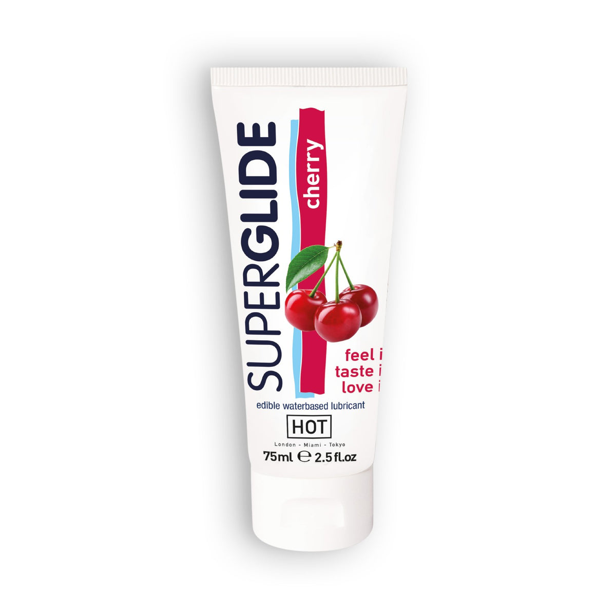 LUBRIFICANTE COMESTÍVEL HOT™ SUPERGLIDE CEREJA 75ML - Lust Sexshop