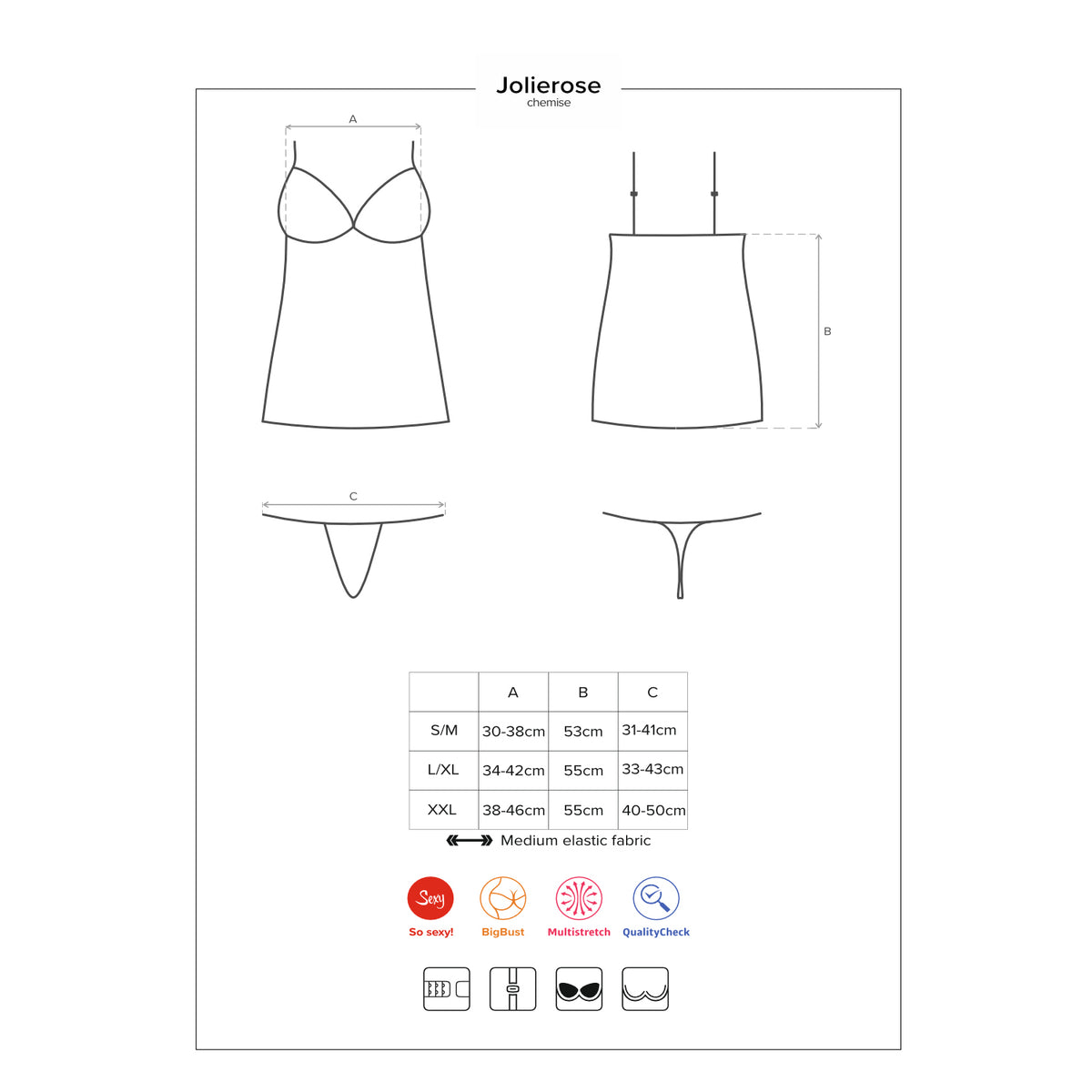 CAMISA DE NOITE E TANGA JOLIEROSE OBSESSIVE VERMELHA - Lust Sexshop
