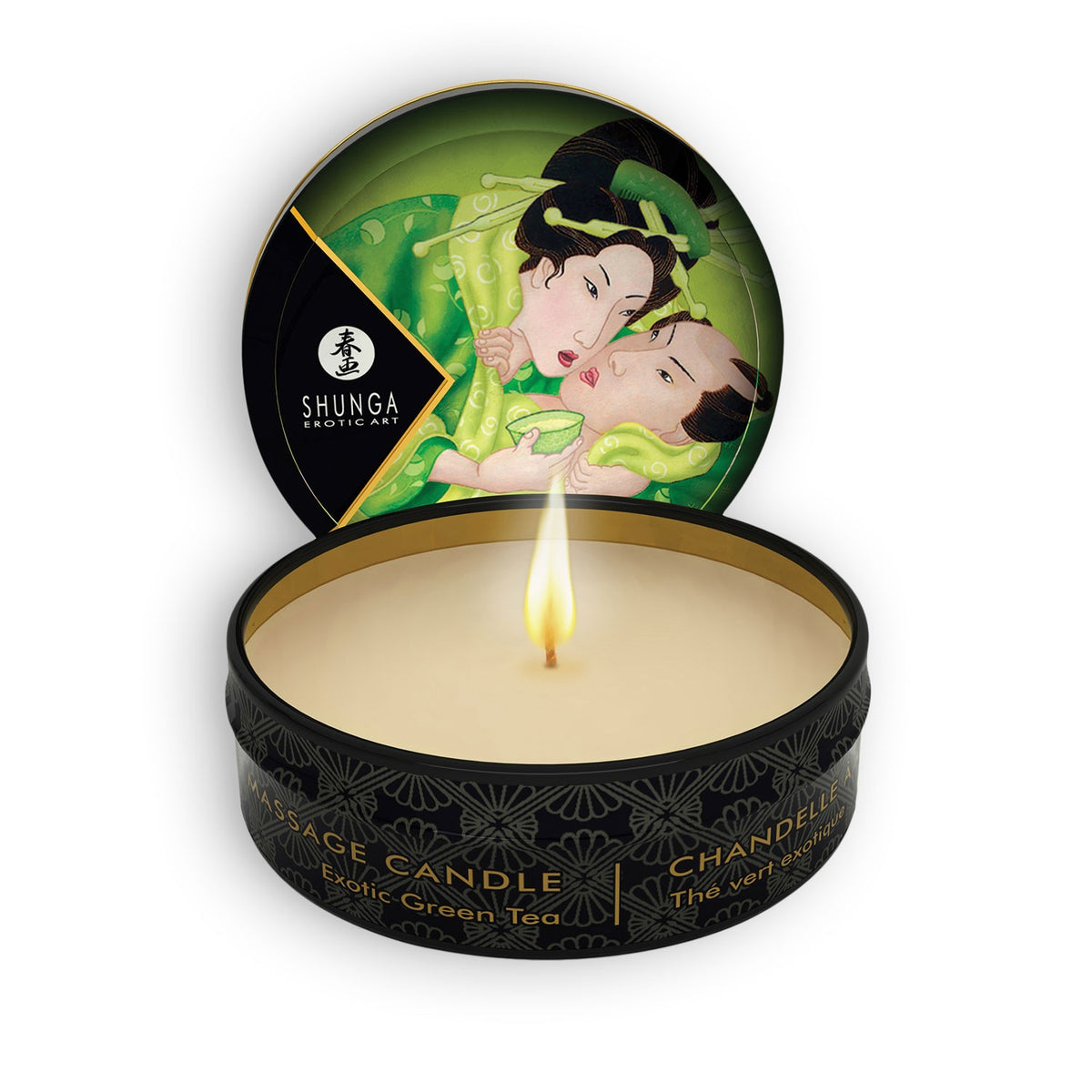 VELA DE MASSAGEM AFRODISÍACA SHUNGA CHÁ VERDE 30ML - Lust Sexshop