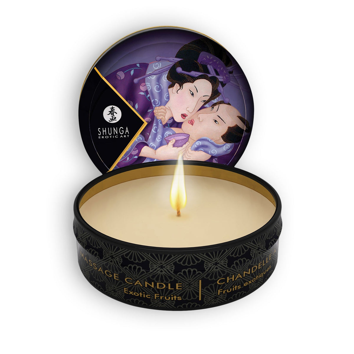 VELA DE MASSAGEM AFRODISÍACA SHUNGA FRUTOS EXÓTICOS 30ML - Lust Sexshop