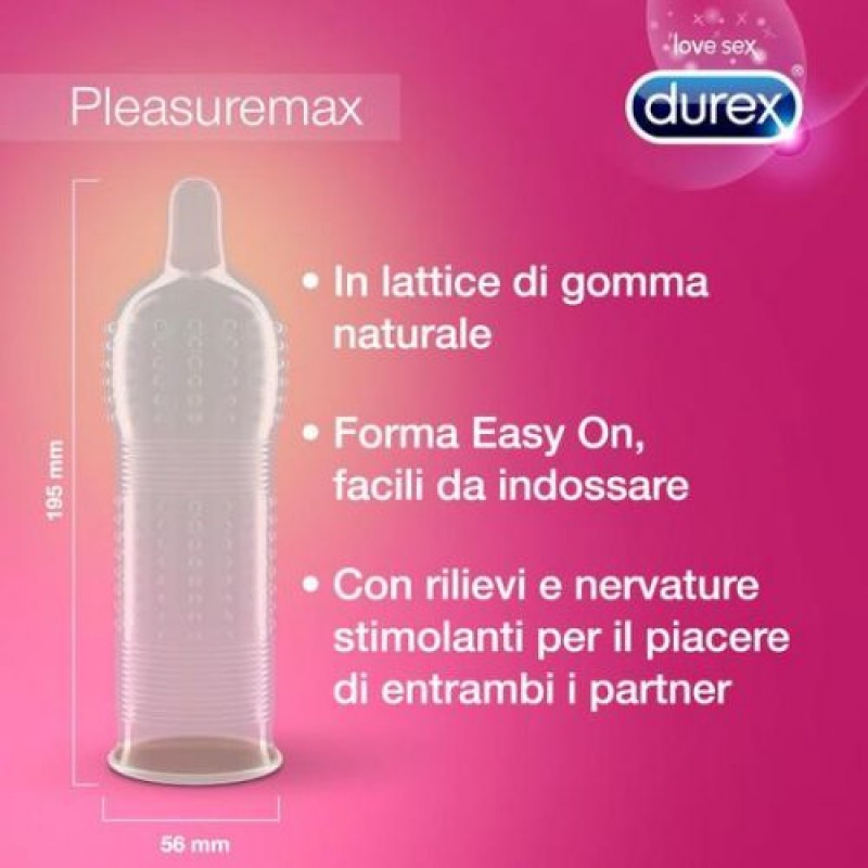 PRESERVATIVOS DUREX PLEASUREMAX 6 UNIDADES - Lust Sexshop